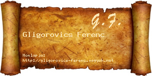 Gligorovics Ferenc névjegykártya