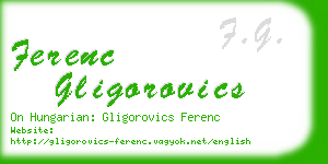 ferenc gligorovics business card